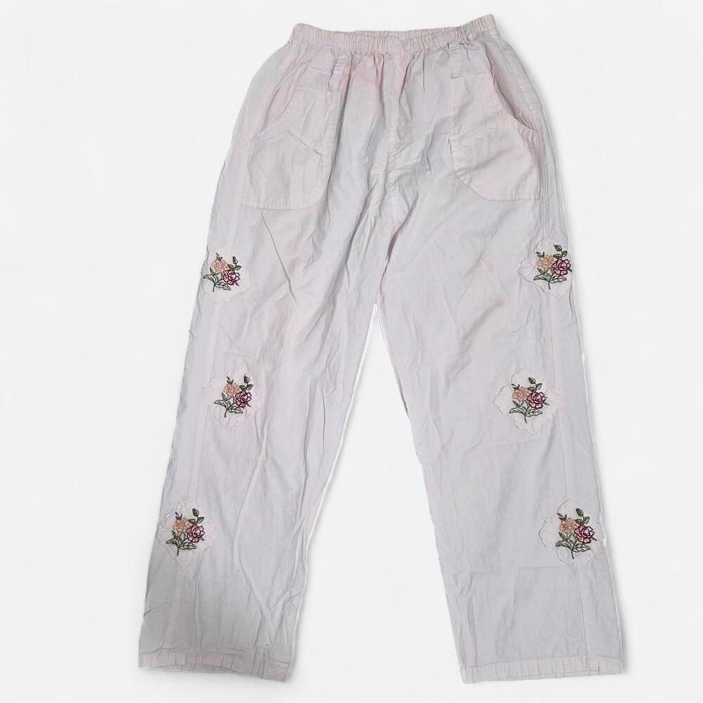 Baby pink linen cargo pants